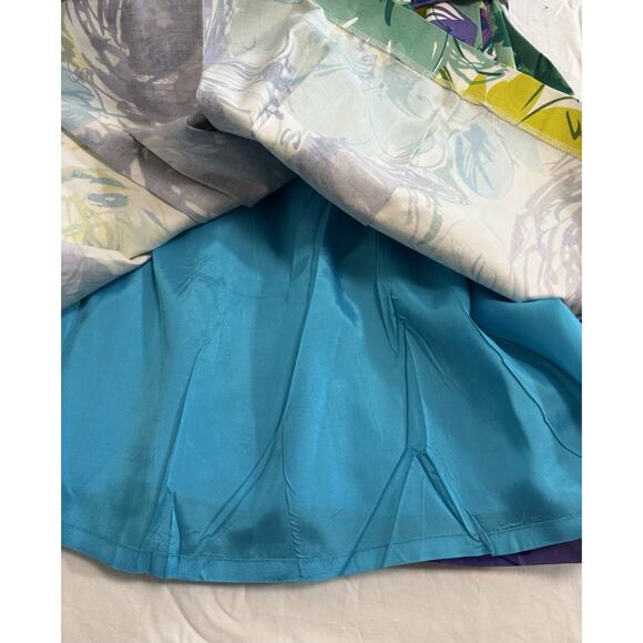 Muse Women’s Size 10 Sheath Dress Purple Floral Lined Belted Watercolor Artsy - Picture 6 of 11